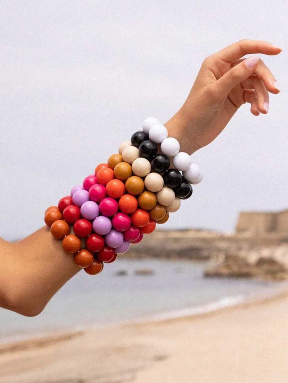 Purple Bead Stretch Bracelet N2324